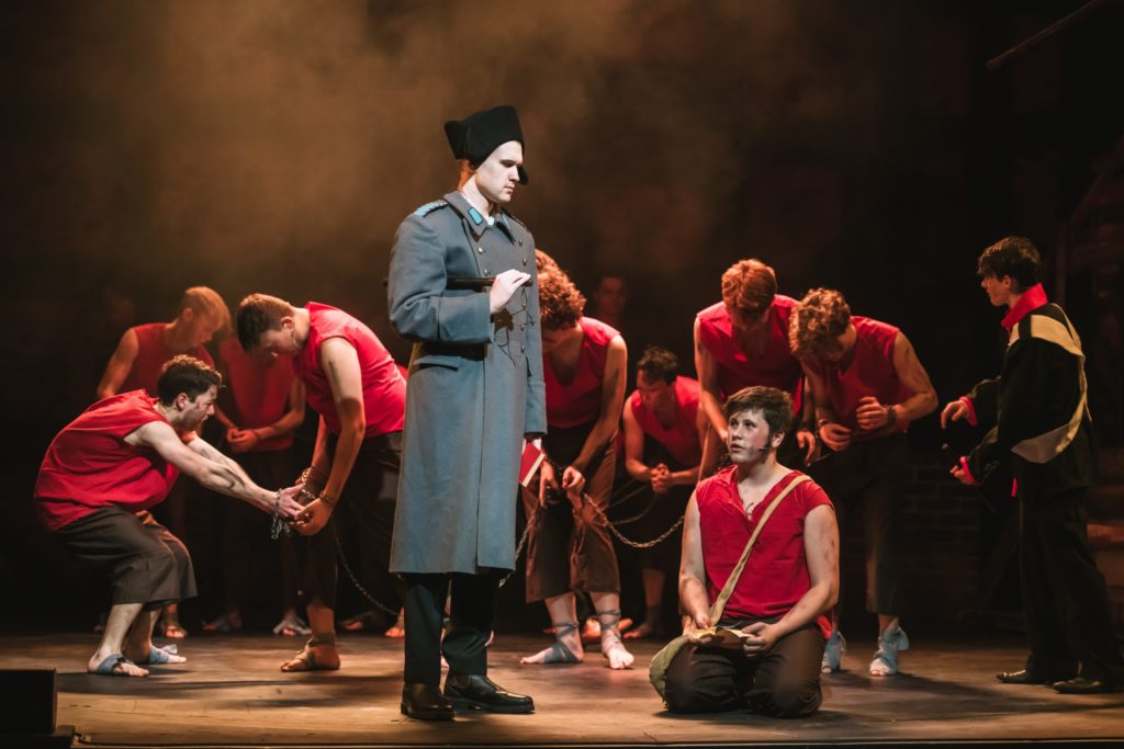 Boys in Les Mis drama production