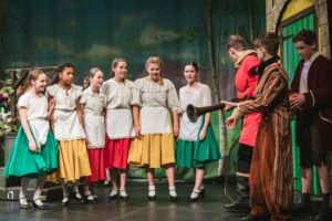 group of pupils acting in Beauty and the Beast