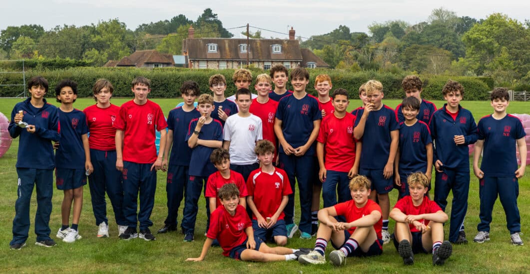 A photograph of pupils from Hurstpierpoint College engaging in a Belonging activity.